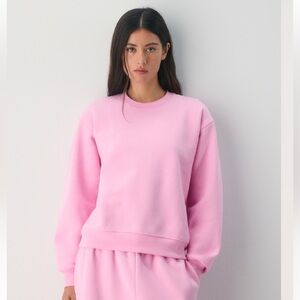 Aritzia Sweatfleece Perfect Crew Sweatshirt Morganite Pink